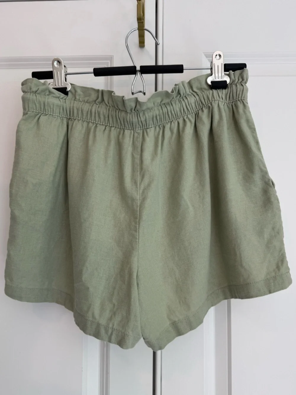 Hang Ten Light Sage Drawstring Linen-Blend Athletic Shorts
